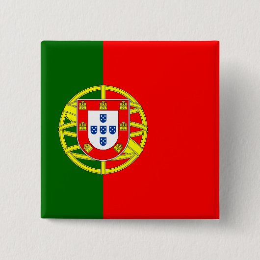 Badge Carré 5 Cm Drapeau Portugal (Devant)
