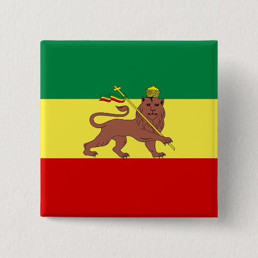 Badge Carré 5 Cm Drapeau rastafarien (Rastafarianisme) (Rasta) (Devant)