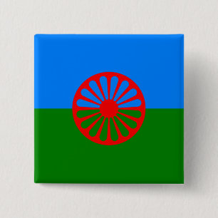 Badge Carré 5 Cm Drapeau romani