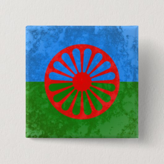 Badge Carré 5 Cm Drapeau romani (Devant)