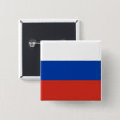 Badge Carré 5 Cm Drapeau russe (Russie) (Devant & derrière)