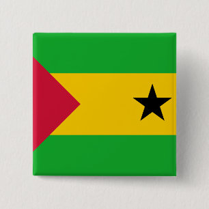 Badge Carré 5 Cm Drapeau Sao Tomé-et-Principe