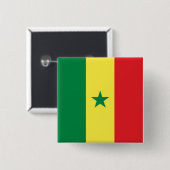 Badge Carré 5 Cm Drapeau sénégalais (Devant & derrière)