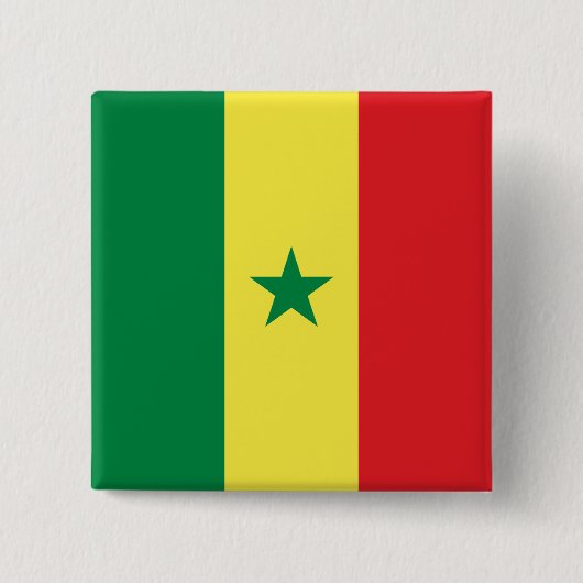 Badge Carré 5 Cm Drapeau sénégalais (Devant)