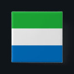 Badge Carré 5 Cm Drapeau Sierra Leone<br><div class="desc">Produits World Flag personnalisables - N'hésitez pas à ajouter votre propre texte.</div>
