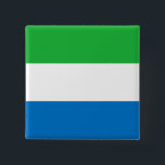 Badge Carré 5 Cm Drapeau Sierra Leone<br><div class="desc">Produits World Flag personnalisables - N'hésitez pas à ajouter votre propre texte.</div>