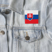 Badge Carré 5 Cm Drapeau Slovaquie (En situation)