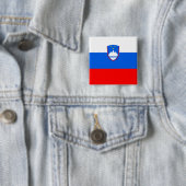 Badge Carré 5 Cm Drapeau slovène (En situation)