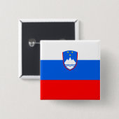 Badge Carré 5 Cm Drapeau slovène (Devant & derrière)