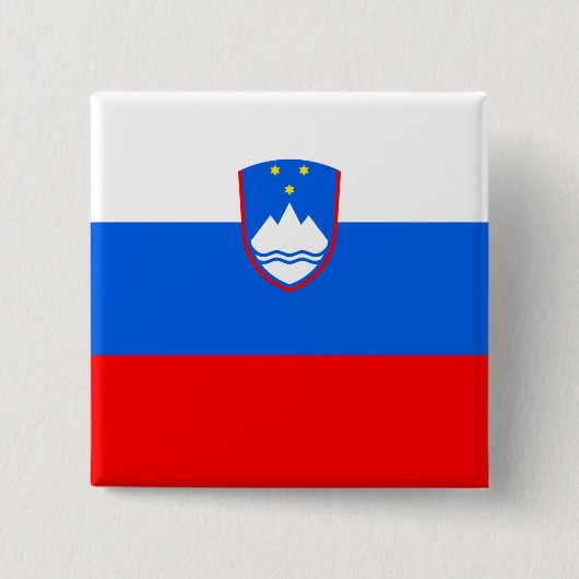 Badge Carré 5 Cm Drapeau slovène (Devant)
