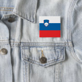 Badge Carré 5 Cm Drapeau Slovénie (En situation)