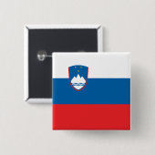 Badge Carré 5 Cm Drapeau Slovénie (Devant & derrière)