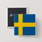Badge Carré 5 Cm Drapeau suédois (Devant & derrière)