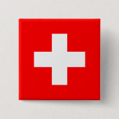 Badge Carré 5 Cm Drapeau suisse (Devant)