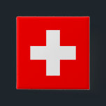 Badge Carré 5 Cm Drapeau suisse<br><div class="desc">Produits World Flag personnalisables - N'hésitez pas à ajouter votre propre texte.</div>