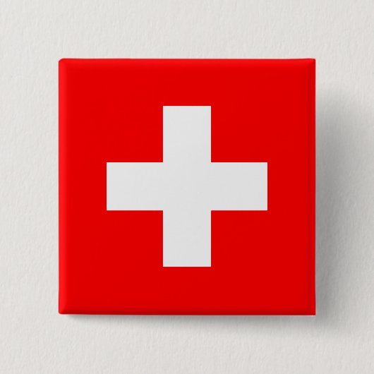 Badge Carré 5 Cm Drapeau Suisse (Devant)