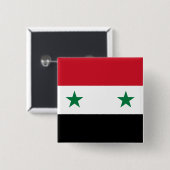 Badge Carré 5 Cm Drapeau syrien (Devant & derrière)