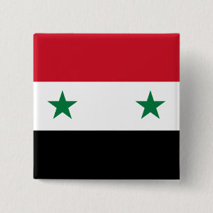 Badge Carré 5 Cm Drapeau syrien (syrien)