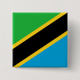 Badge Carré 5 Cm Drapeau tanzanien