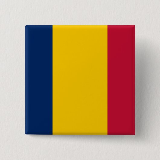 Badge Carré 5 Cm Drapeau Tchad (Devant)