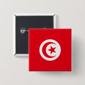 Badge Carré 5 Cm Drapeau tunisien (Devant & derrière)