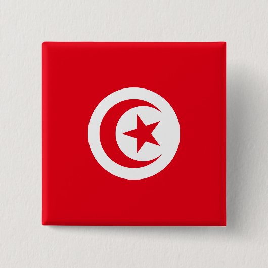 Badge Carré 5 Cm Drapeau tunisien (Devant)