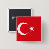 Badge Carré 5 Cm Drapeau turc (Devant & derrière)