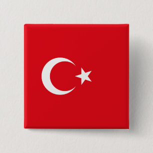 Badge Carré 5 Cm Drapeau turc (Turquie)