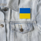 Badge Carré 5 Cm Drapeau Ukraine (En situation)