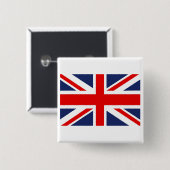 Badge Carré 5 Cm Drapeau Union Jack - Royaume-Uni (Devant & derrière)