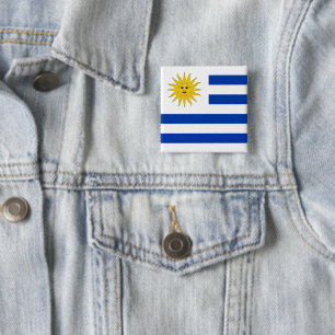 Badge Carré 5 Cm Drapeau uruguayen