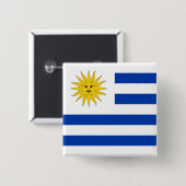 Badge Carré 5 Cm Drapeau uruguayen (Devant & derrière)