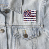 Badge Carré 5 Cm Drapeau US 15 Étoiles (En situation)