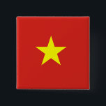 Badge Carré 5 Cm Drapeau vietnamien<br><div class="desc">Produits World Flag personnalisables - N'hésitez pas à ajouter votre propre texte.</div>