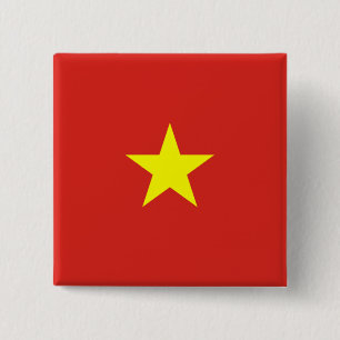 Badge Carré 5 Cm Drapeau vietnamien (Vietnam)