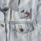 Badge Carré 5 Cm Drapeaux américains au Washington Monument (En situation)