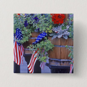Badge Carré 5 Cm Drapeaux et fleurs à Philipsburg Montana