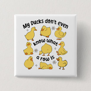 Badge Carré 5 Cm Drôle Canards Sarcastique