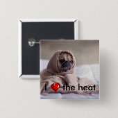 Badge Carré 5 Cm Drôle chien (Devant & derrière)