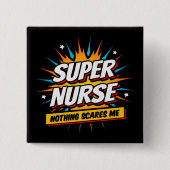 Badge Carré 5 Cm Drôle mignon Sarcastique Superhero Infirmière Appr (Devant)