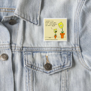 Badge Carré 5 Cm Drôle Tulipes Jaunes Parenting Humour de dessin an