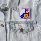 Badge Carré 5 Cm Drumer boy (En situation)