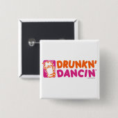 Badge Carré 5 Cm Drunkn-Dancin - customisé (Devant & derrière)