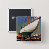 Badge Carré 5 Cm Dry Dock par John Atherton (Devant & derrière)