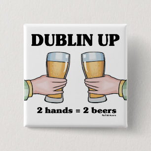 Badge Carré 5 Cm Dublin vers le haut de bouton
