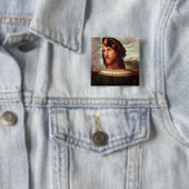Badge Carré 5 Cm Duc de Cesare Borgia de Valence (En situation)