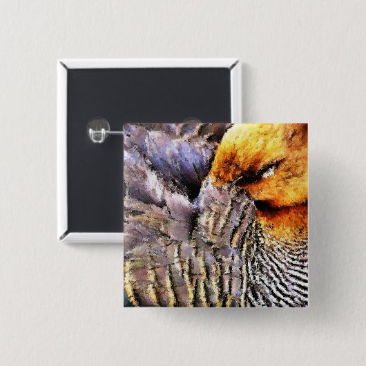 BADGE CARRÉ 5 CM DUCK (Devant & derrière)