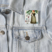 Badge Carré 5 Cm "D'un Joyeux fille Noël" (En situation)