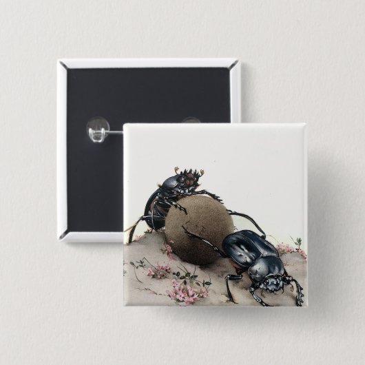 Badge Carré 5 Cm Dung Bettle (Devant & derrière)