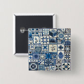 Badge Carré 5 Cm Dutch Delft (Devant & derrière)